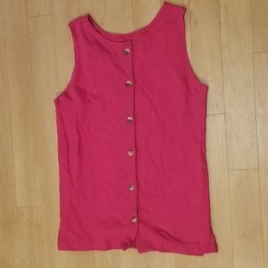 Pink tank with buttons